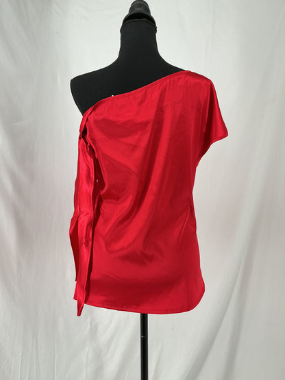 Red One Shoulder Top Size S