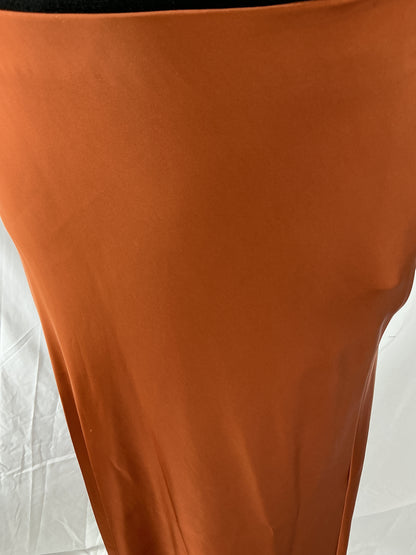 ZARA Terracotta Satin Bias Cut Midi Skirt Size S