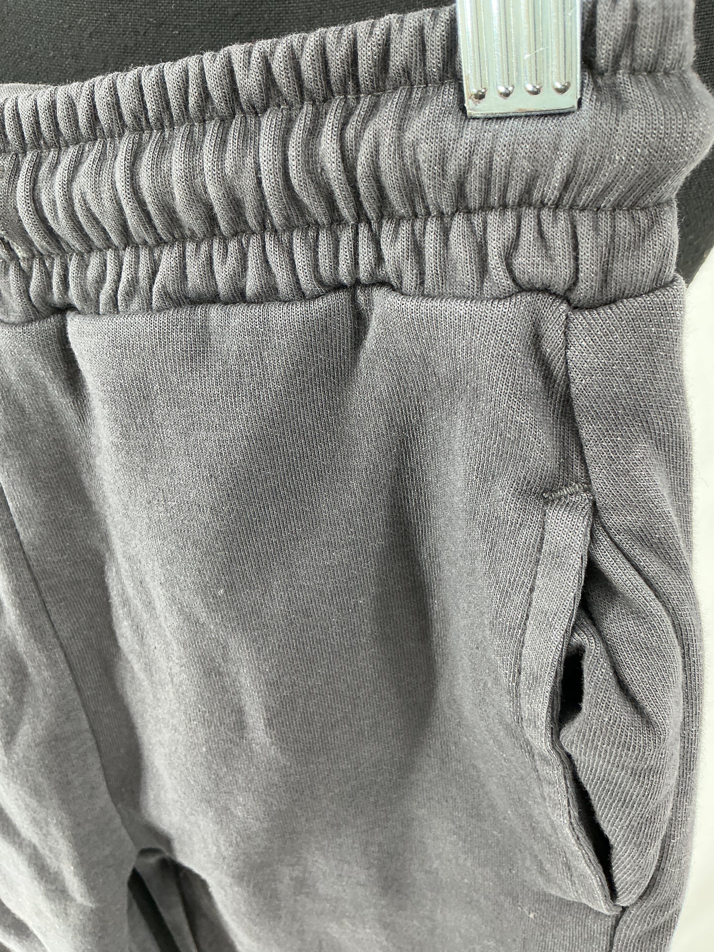 Black Cotton Blend Drawstring Joggers with Side Pockets Size 122cm
