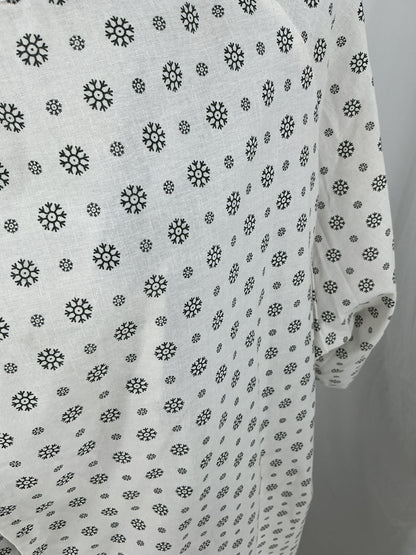 Patterned Cotton Blend Medical Patient Gown with Tie Closure