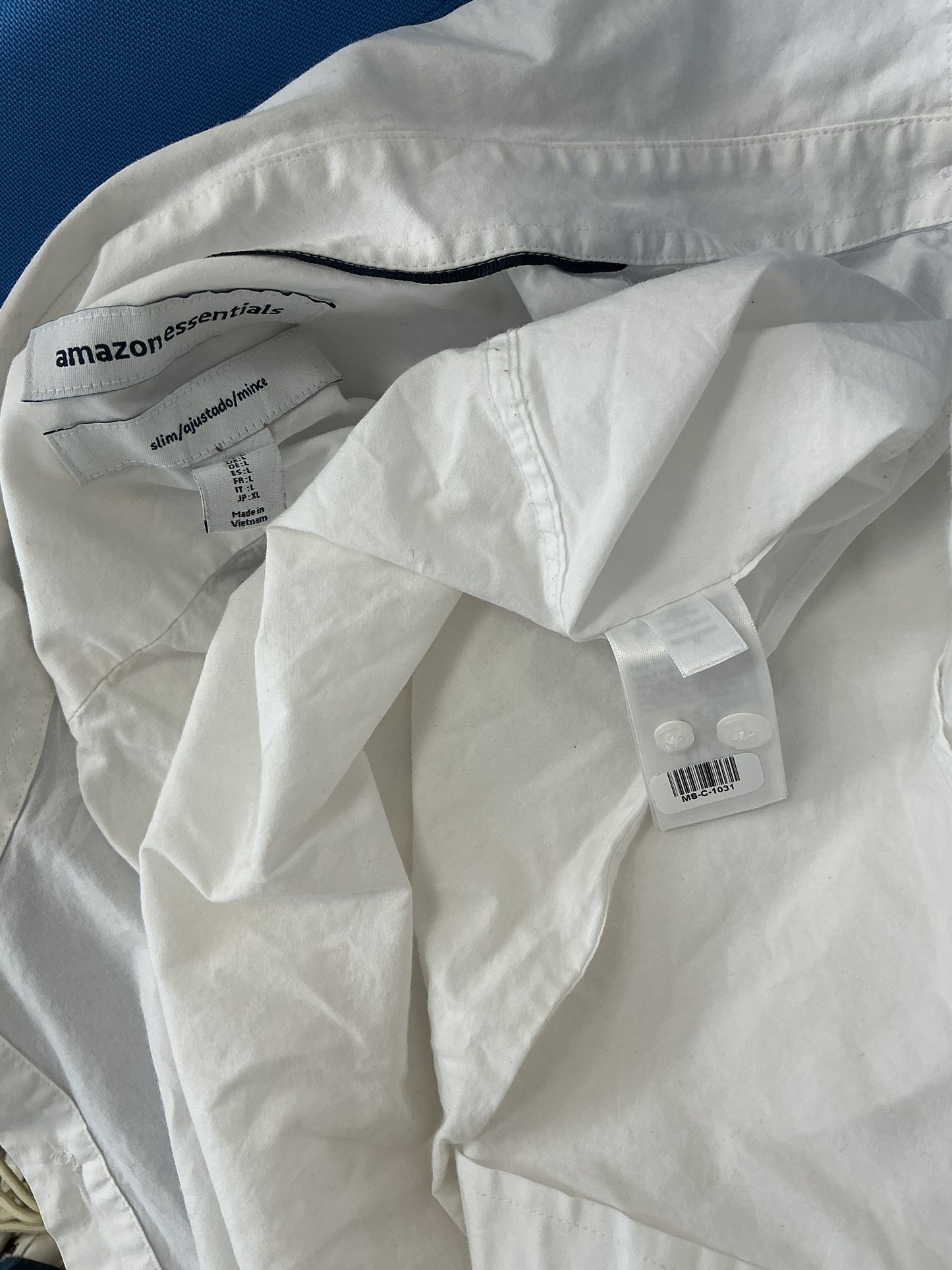 Amazon Essientials White Suit Shirt With Pocket Size L