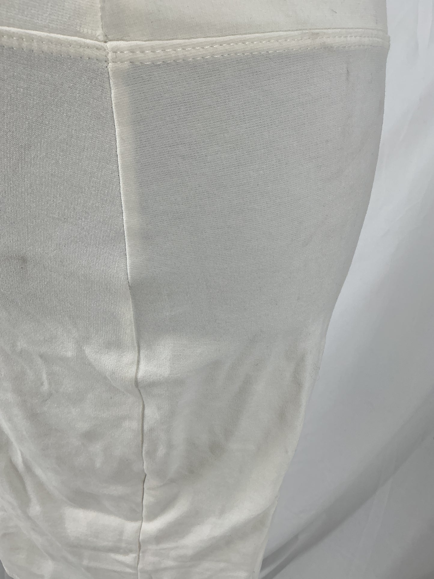 Ivory Structured Stretch Pencil Skirt with Wide Contour Waistband Size S