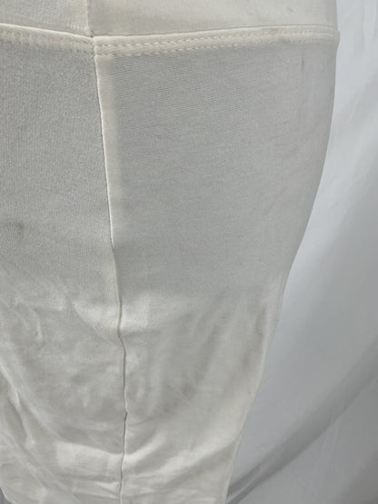 Ivory Structured Stretch Pencil Skirt with Wide Contour Waistband Size S