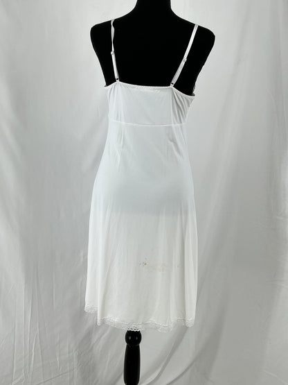 AVIDLOVE White Classic Full Slip Underdress with Delicate Lace Trim Size M