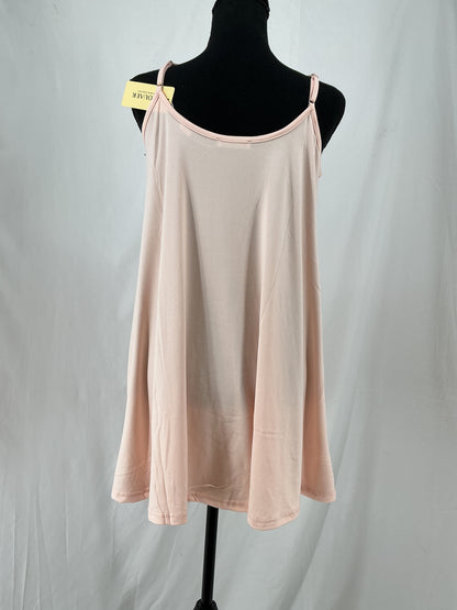 EKOUAER Light Pink Lace Trim Babydoll Nightie Size M