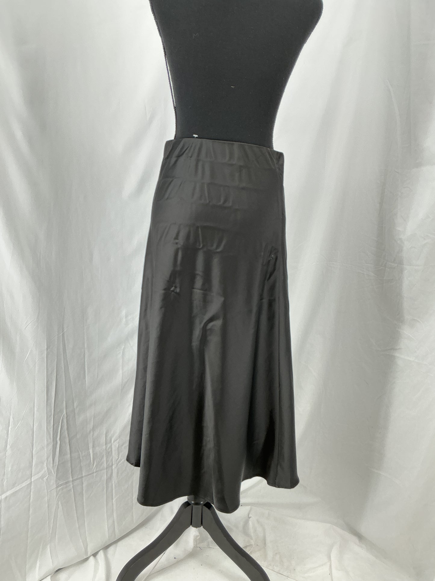 BTFBM Black Silky Bias Cut Midi Skirt Size M