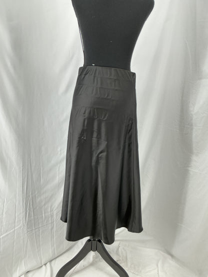BTFBM Black Silky Bias Cut Midi Skirt Size M