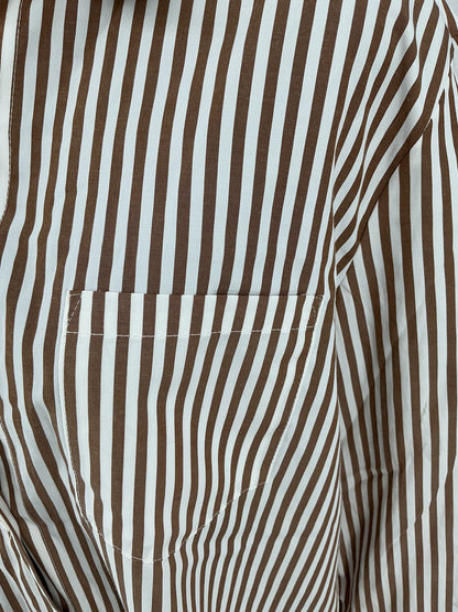 Classic Striped Long Sleeve Button-Down Shirt Size M