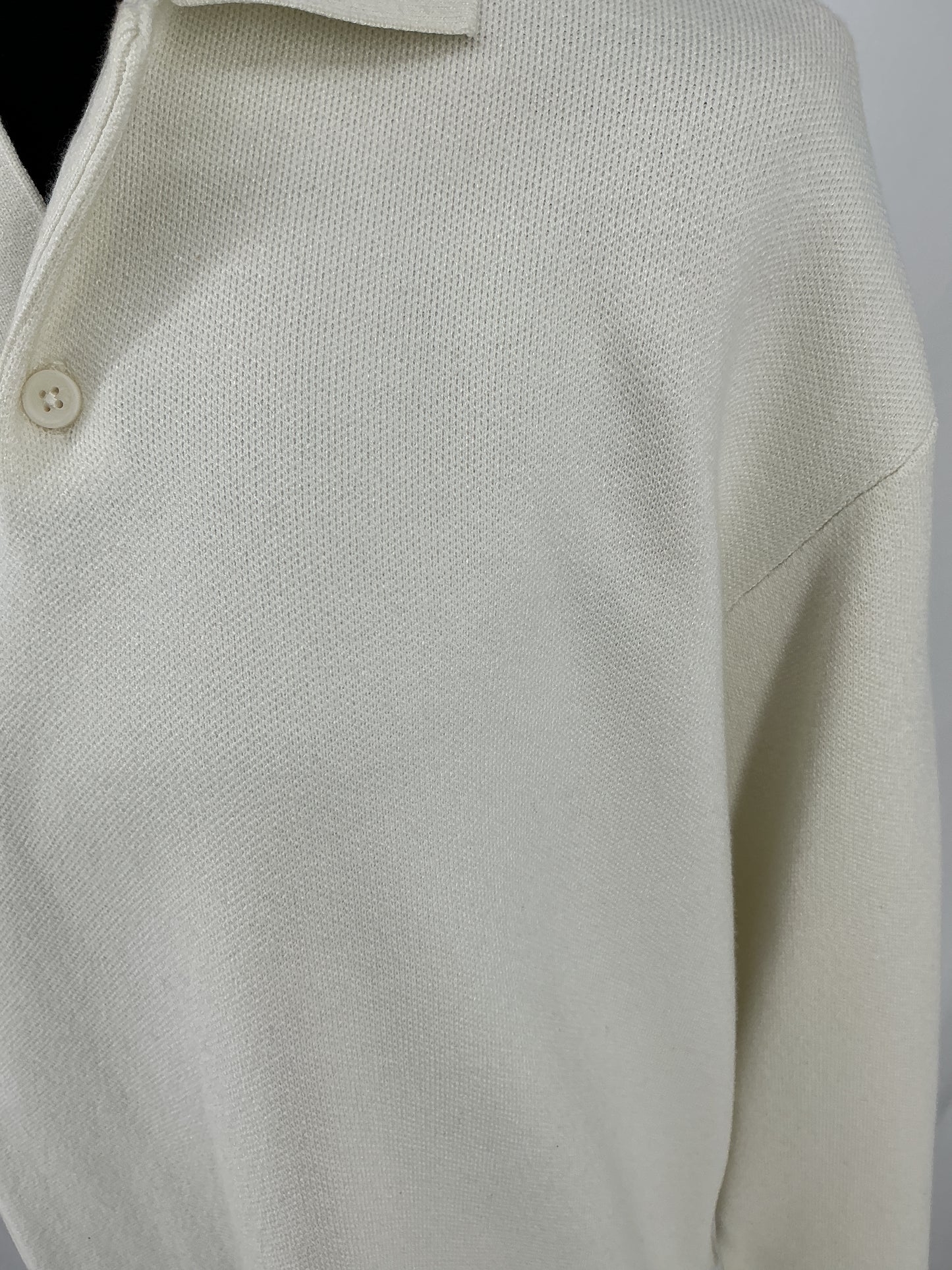 ZARA Beige Long Sleeve Polo Shirt Size L