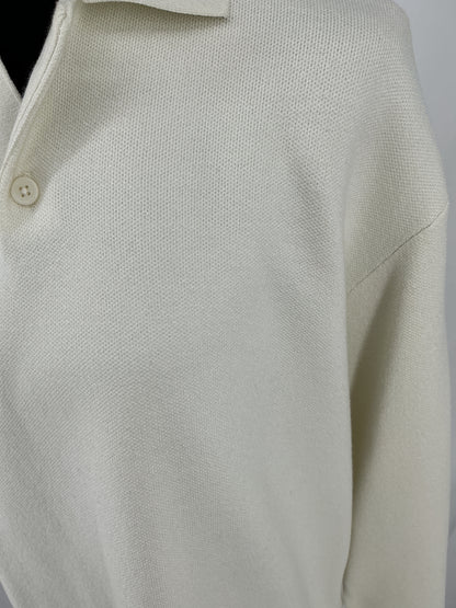 ZARA Beige Long Sleeve Polo Shirt Size L