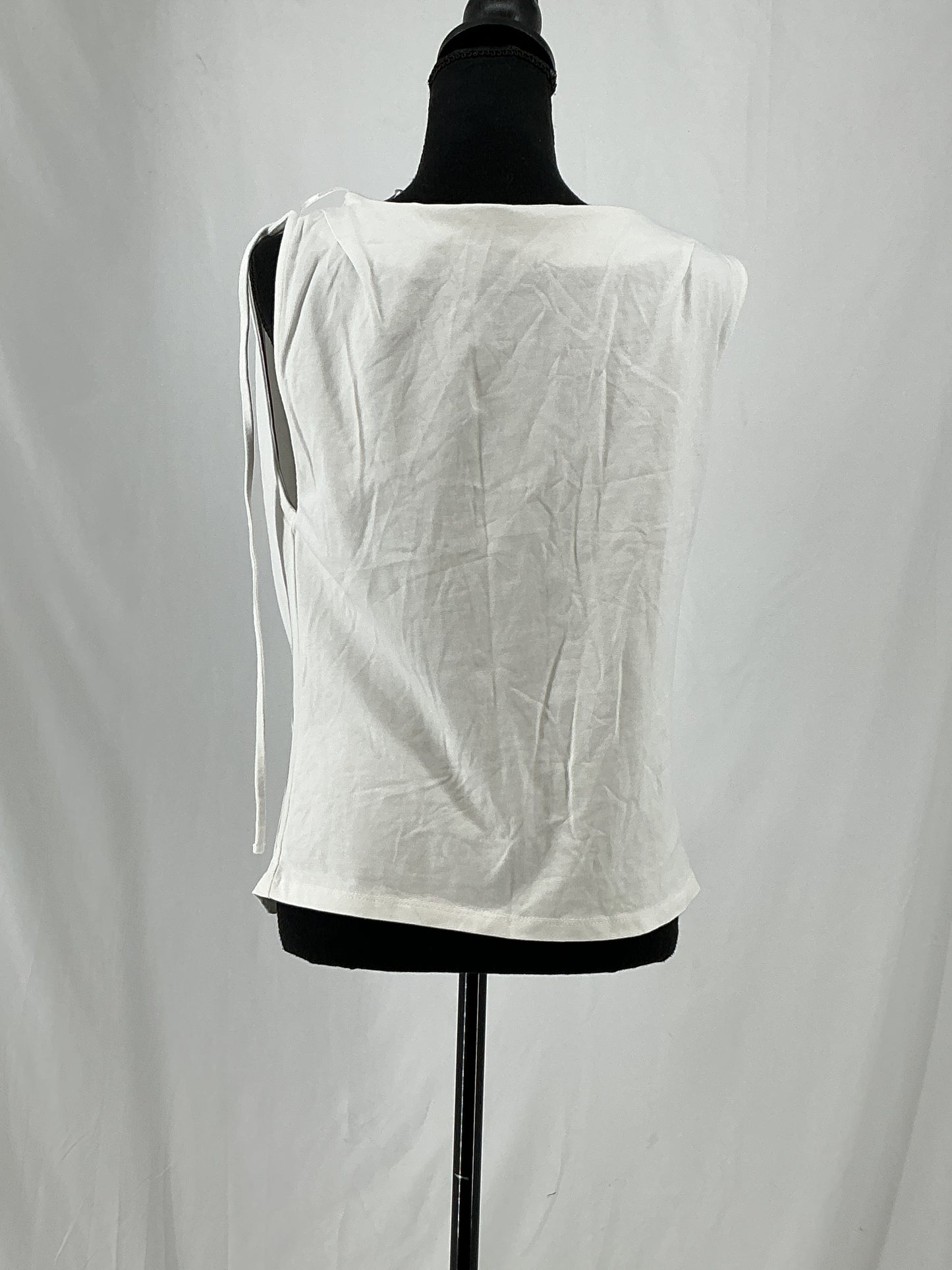 ZARA White Cotton Draped Neck Tank Top Size S