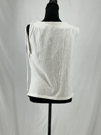 ZARA White Cotton Draped Neck Tank Top Size S