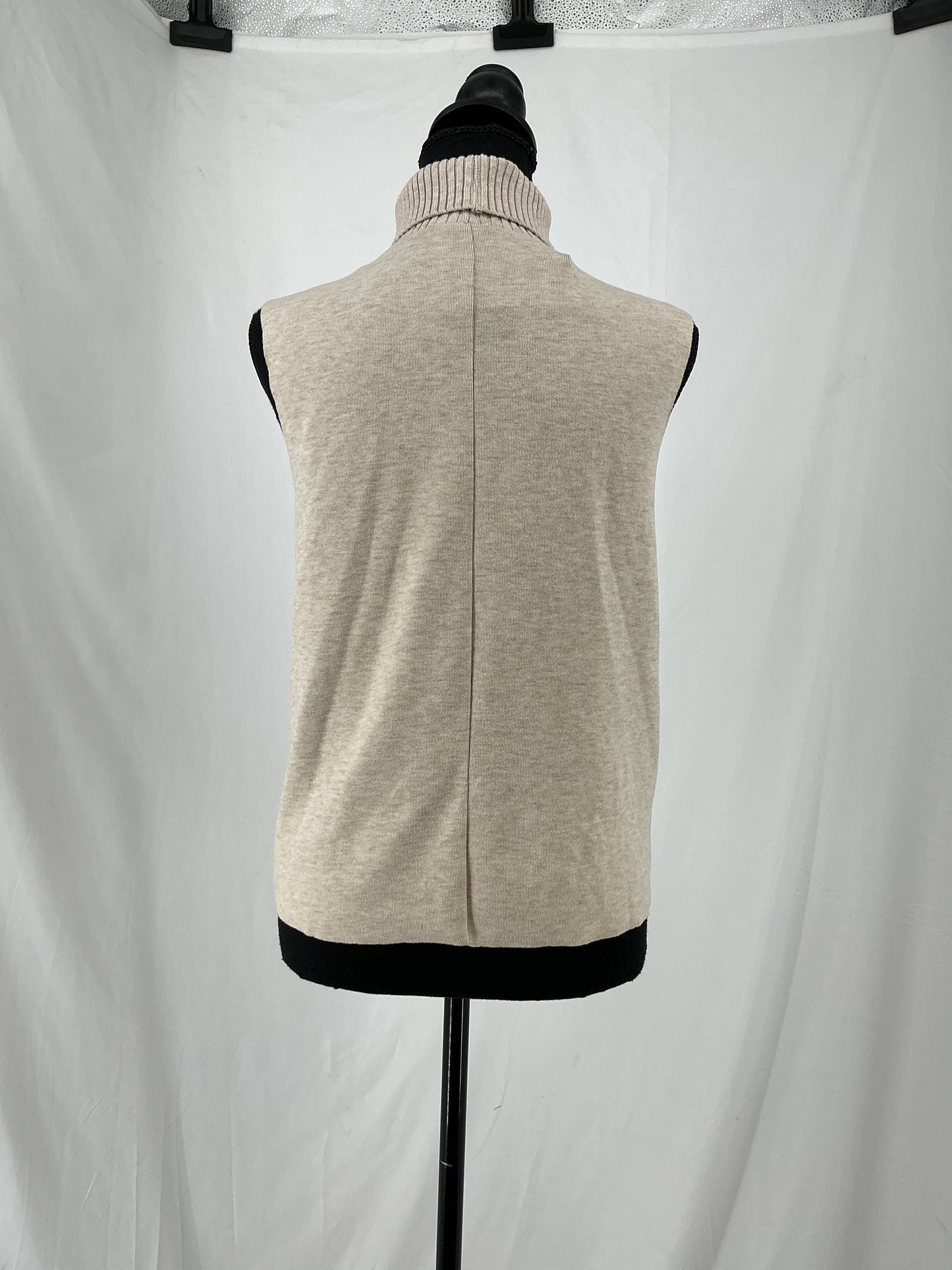 MNG Beige Knit Turtleneck Shell Top Size S