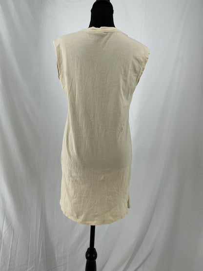 H&M Beige Minimalist Sleeveless T-Shirt Dress
