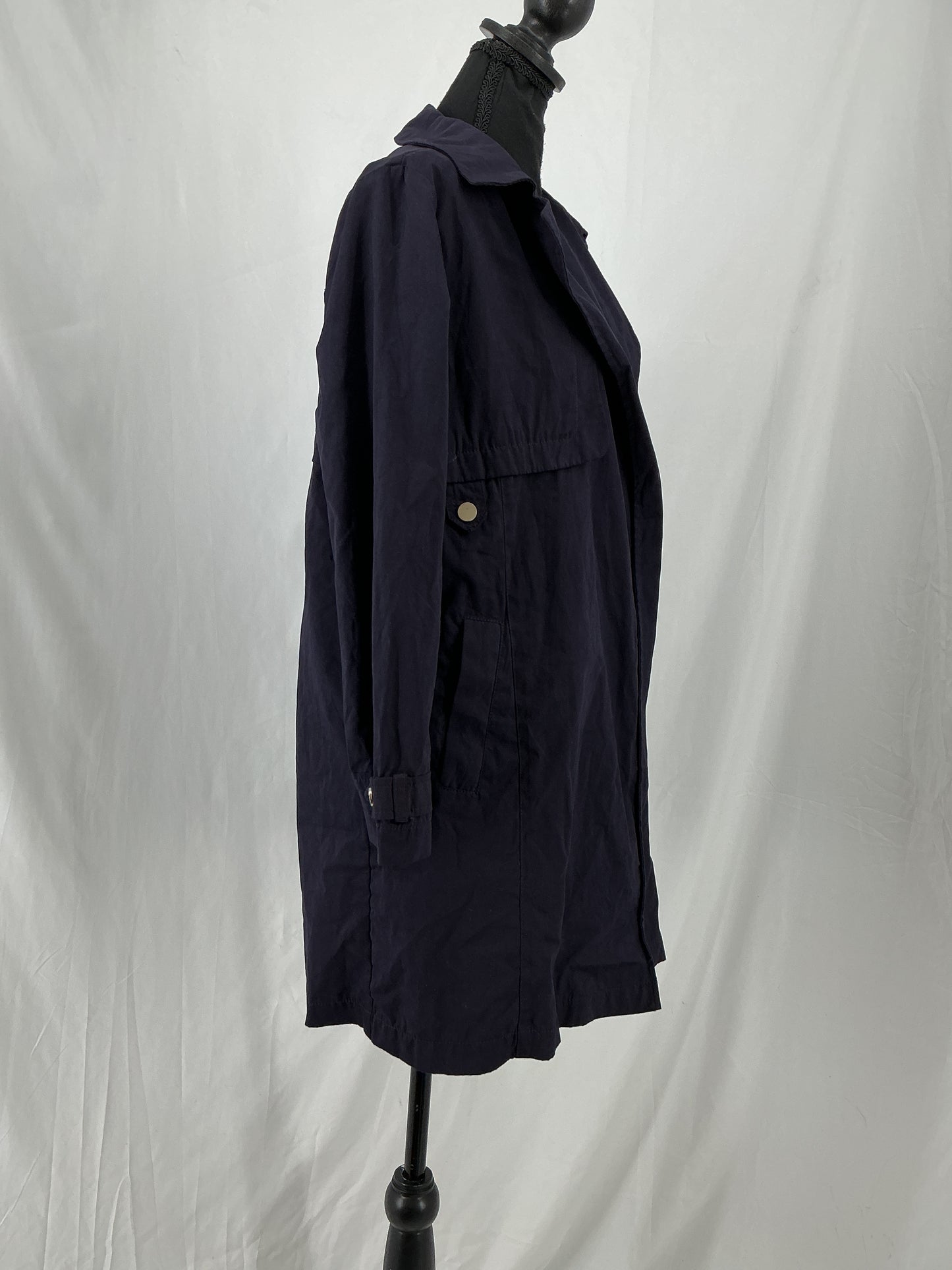 ZARA Dark Indigo Open Front Duster Coat Size 152cm
