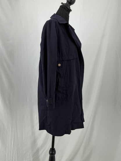 ZARA Dark Indigo Open Front Duster Coat Size 152cm