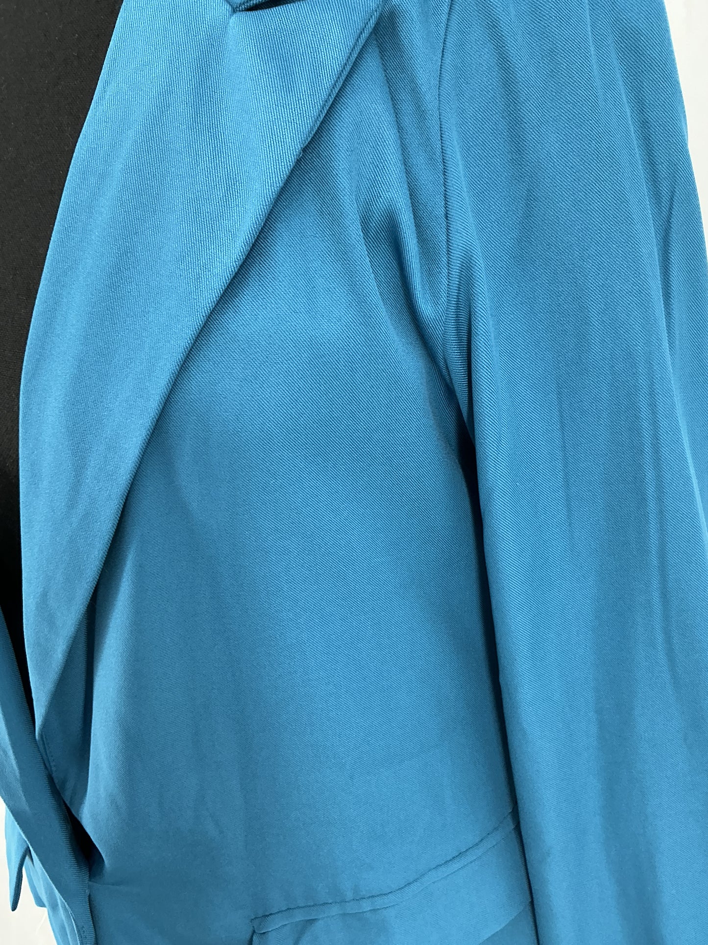 Jewel Tone Teal Single Button Blazer and Wide Leg Pants Set