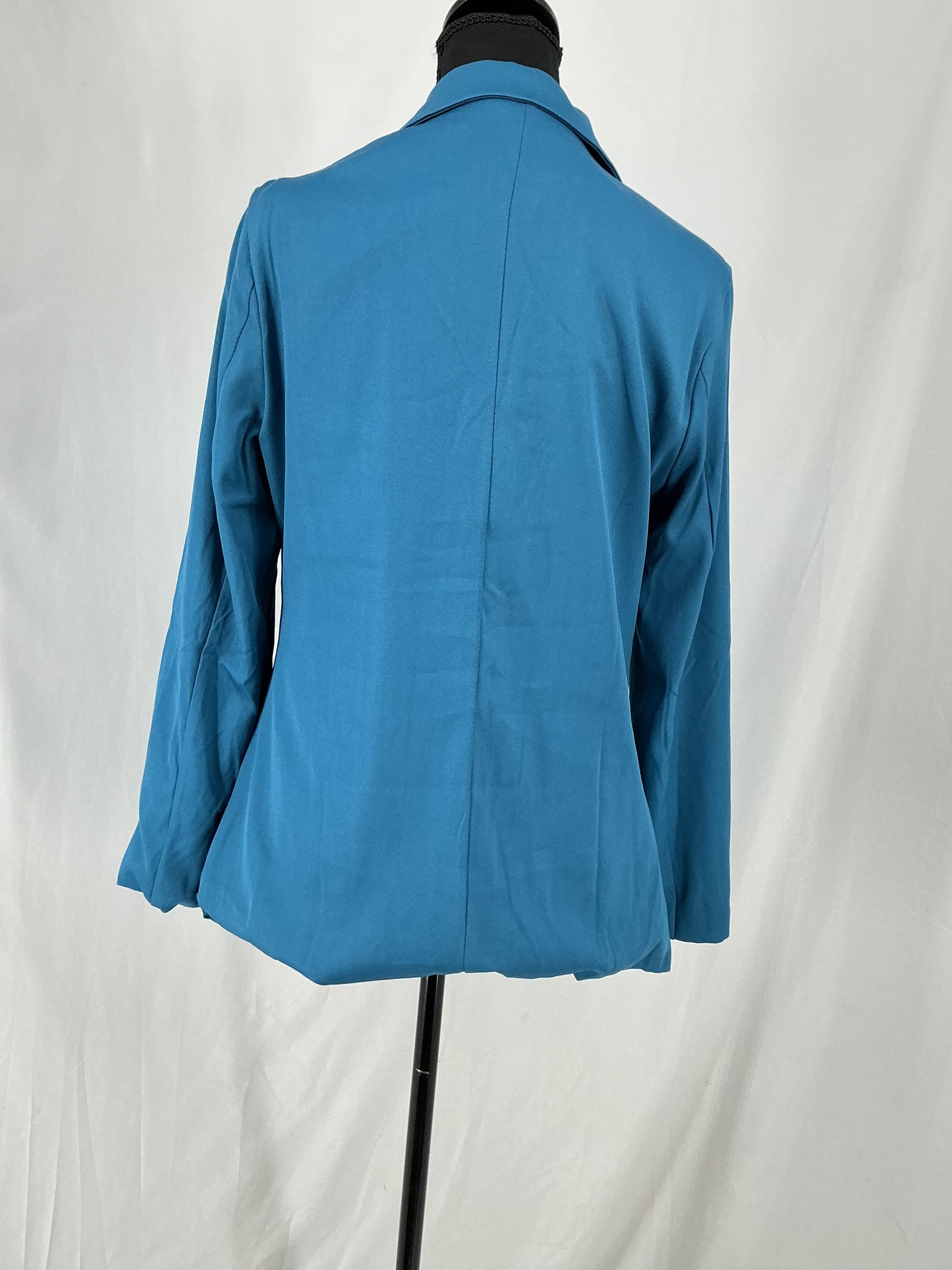 Jewel Tone Teal Single Button Blazer and Wide Leg Pants Set