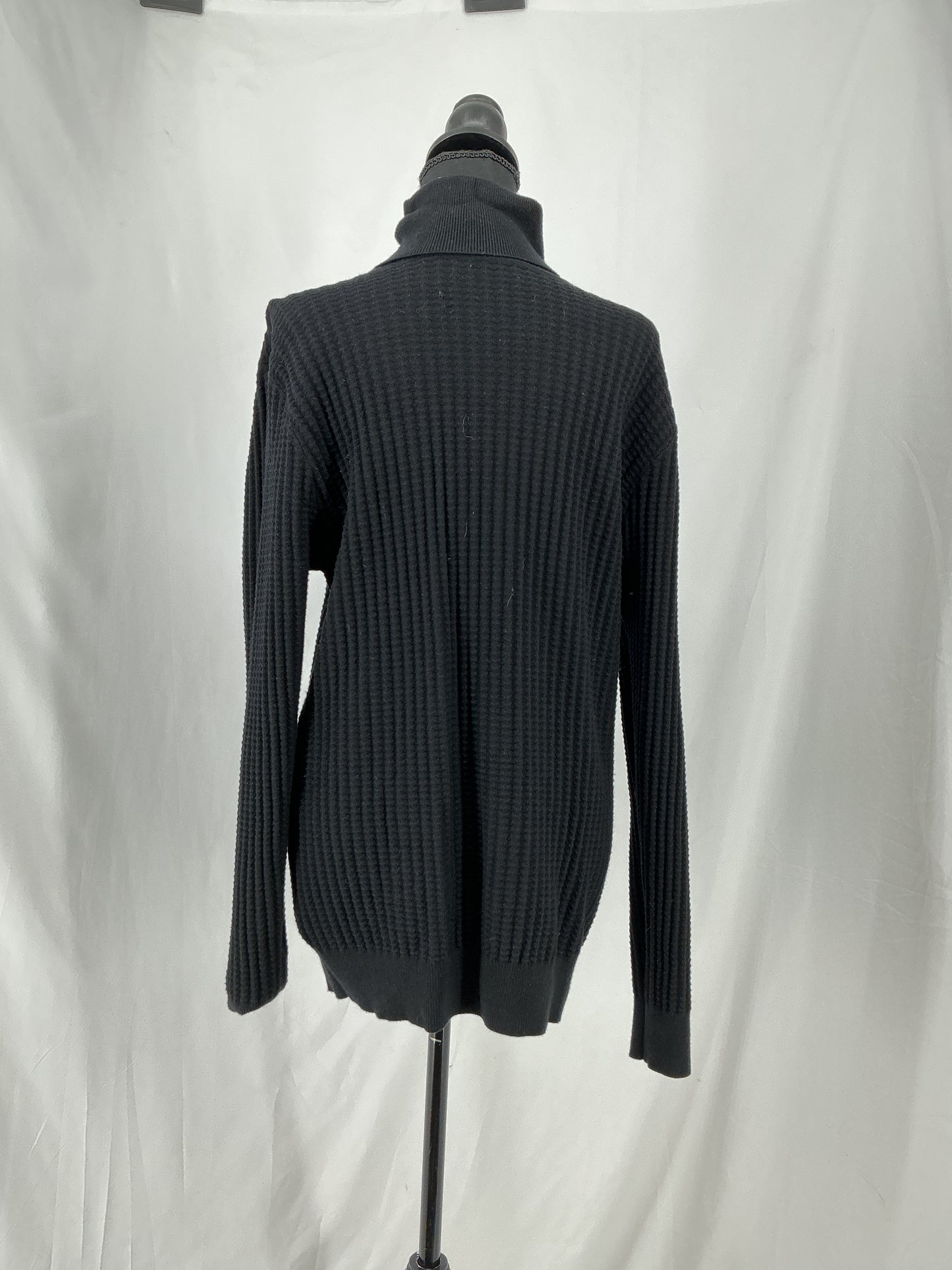 Black Chunky Rib Knit Turtleneck Sweater Size XL