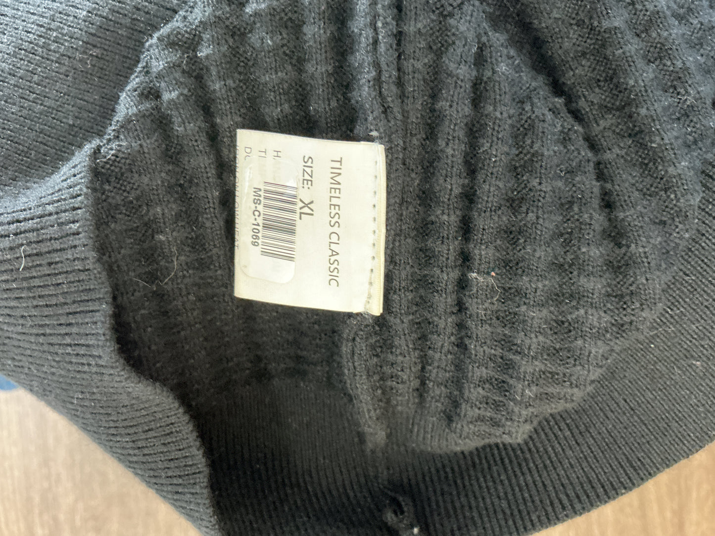 Black Chunky Rib Knit Turtleneck Sweater Size XL