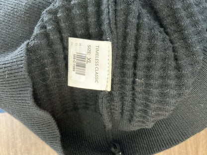 Black Chunky Rib Knit Turtleneck Sweater Size XL