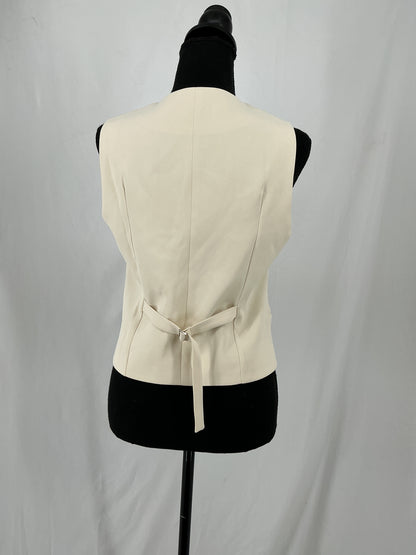 CHALDLLEN Ivory Tailored Single Breasted Vest Size M