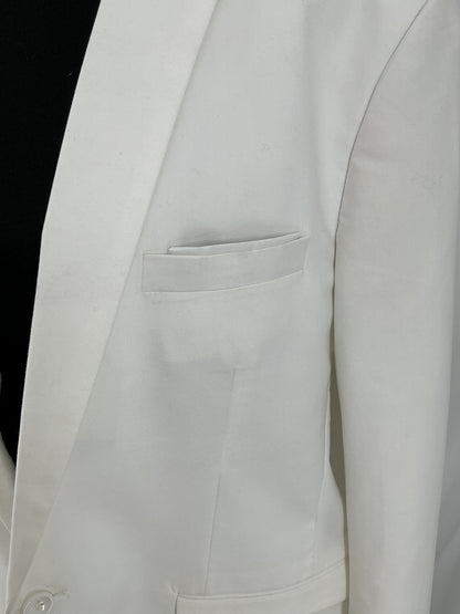 COOFANDY White Single Breasted Blazer and Pants Suit Set Size XL