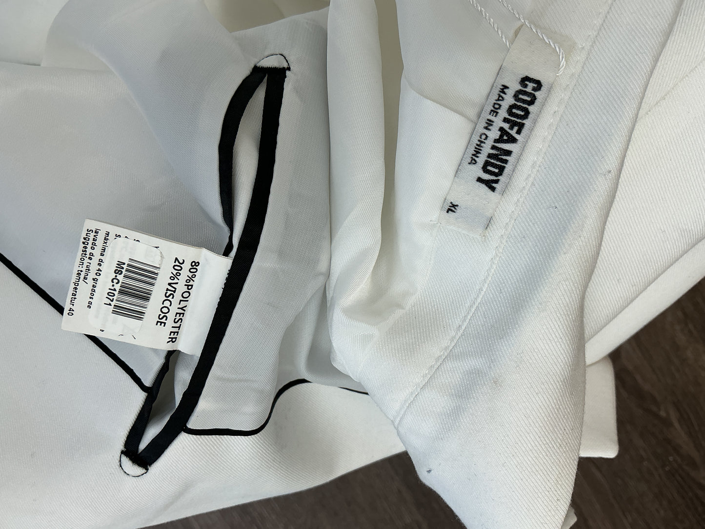 COOFANDY White Single Breasted Blazer and Pants Suit Set Size XL