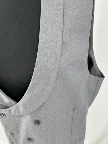 Grey Shawl Collar Double Breasted Suit Vest Size L