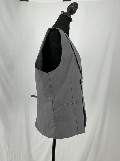 Grey Shawl Collar Double Breasted Suit Vest Size L