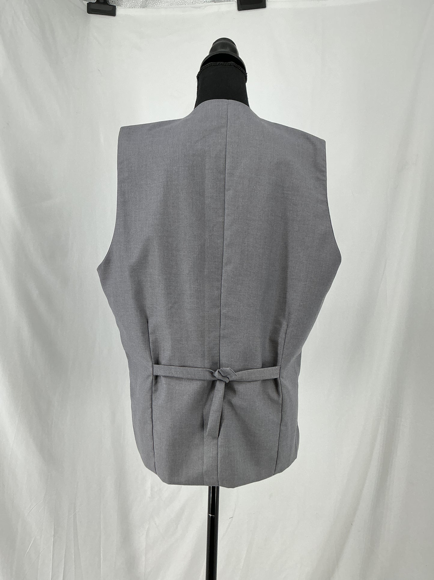 Grey Shawl Collar Double Breasted Suit Vest Size L