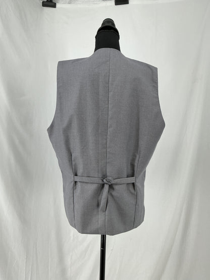 Grey Shawl Collar Double Breasted Suit Vest Size L