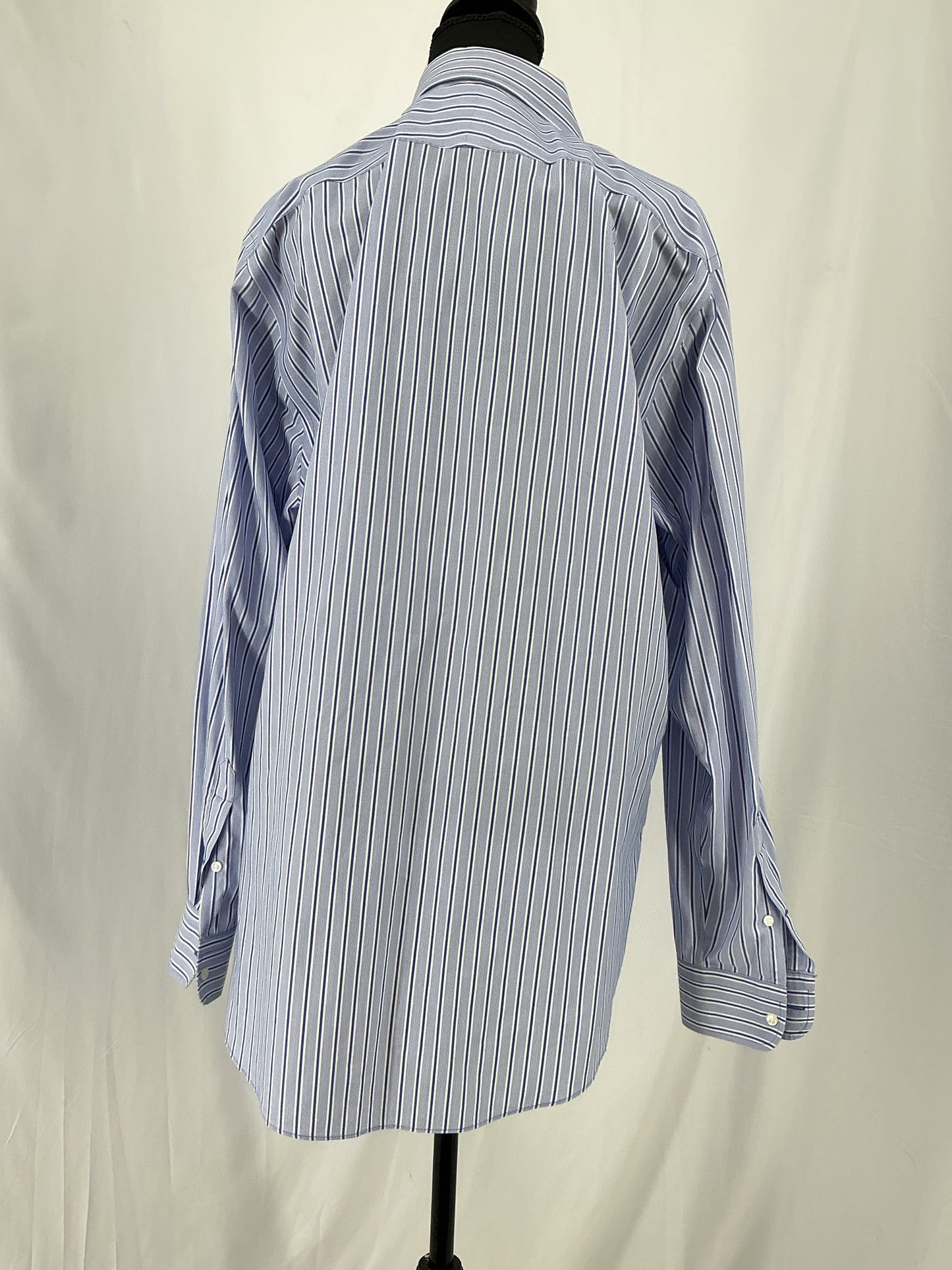 SMARTCARE Classic Blue Pinstripe Oversized Button-Down Shirt Size 35