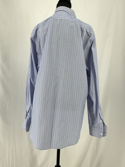 SMARTCARE Classic Blue Pinstripe Oversized Button-Down Shirt Size 35