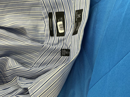 SMARTCARE Classic Blue Pinstripe Oversized Button-Down Shirt Size 35