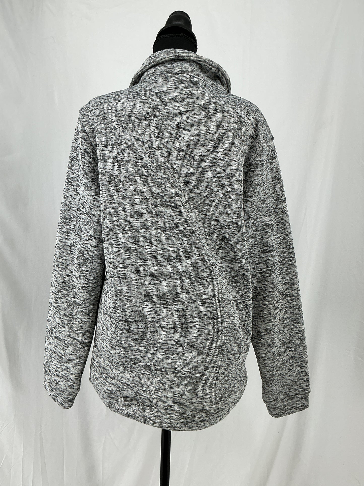 COOFANDY Marled Knit Collared Pullover with Button Placket Size M