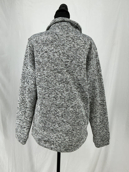 COOFANDY Marled Knit Collared Pullover with Button Placket Size M