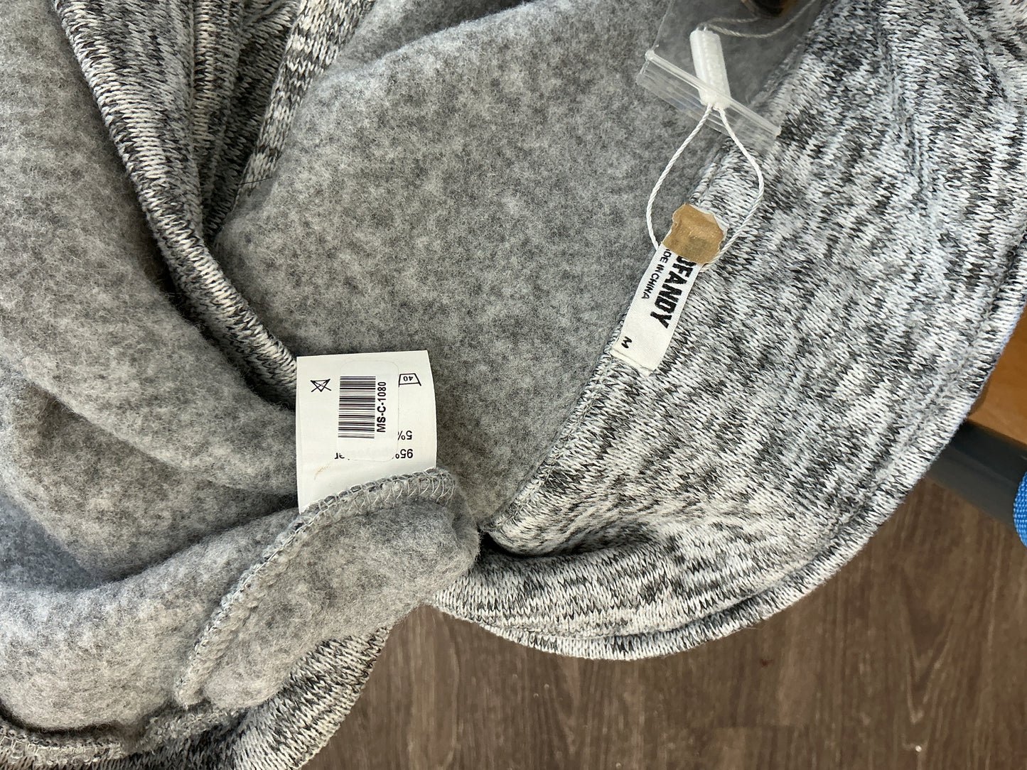 COOFANDY Marled Knit Collared Pullover with Button Placket Size M