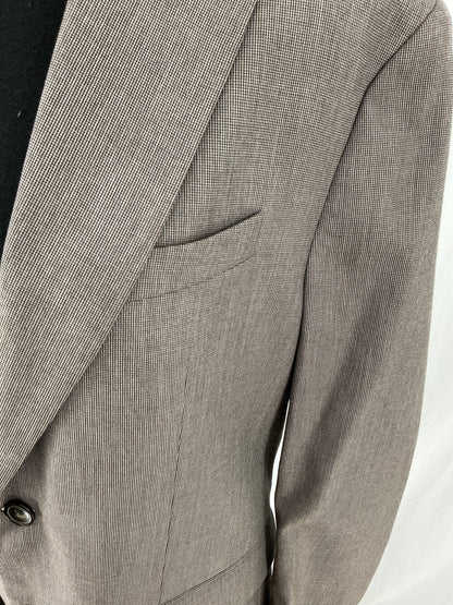 ZARA Tan Herringbone Weave Single-Button Blazer Size 40