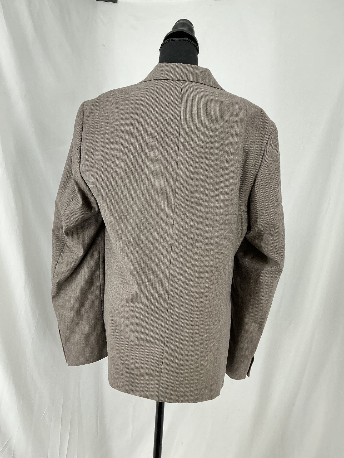 ZARA Tan Herringbone Weave Single-Button Blazer Size 40