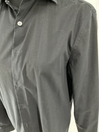 Black Fitted Long Sleeve Tailored Dress Shirt Size S