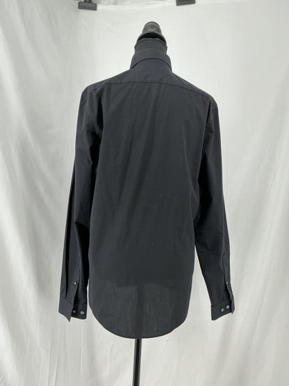 Black Fitted Long Sleeve Tailored Dress Shirt Size S