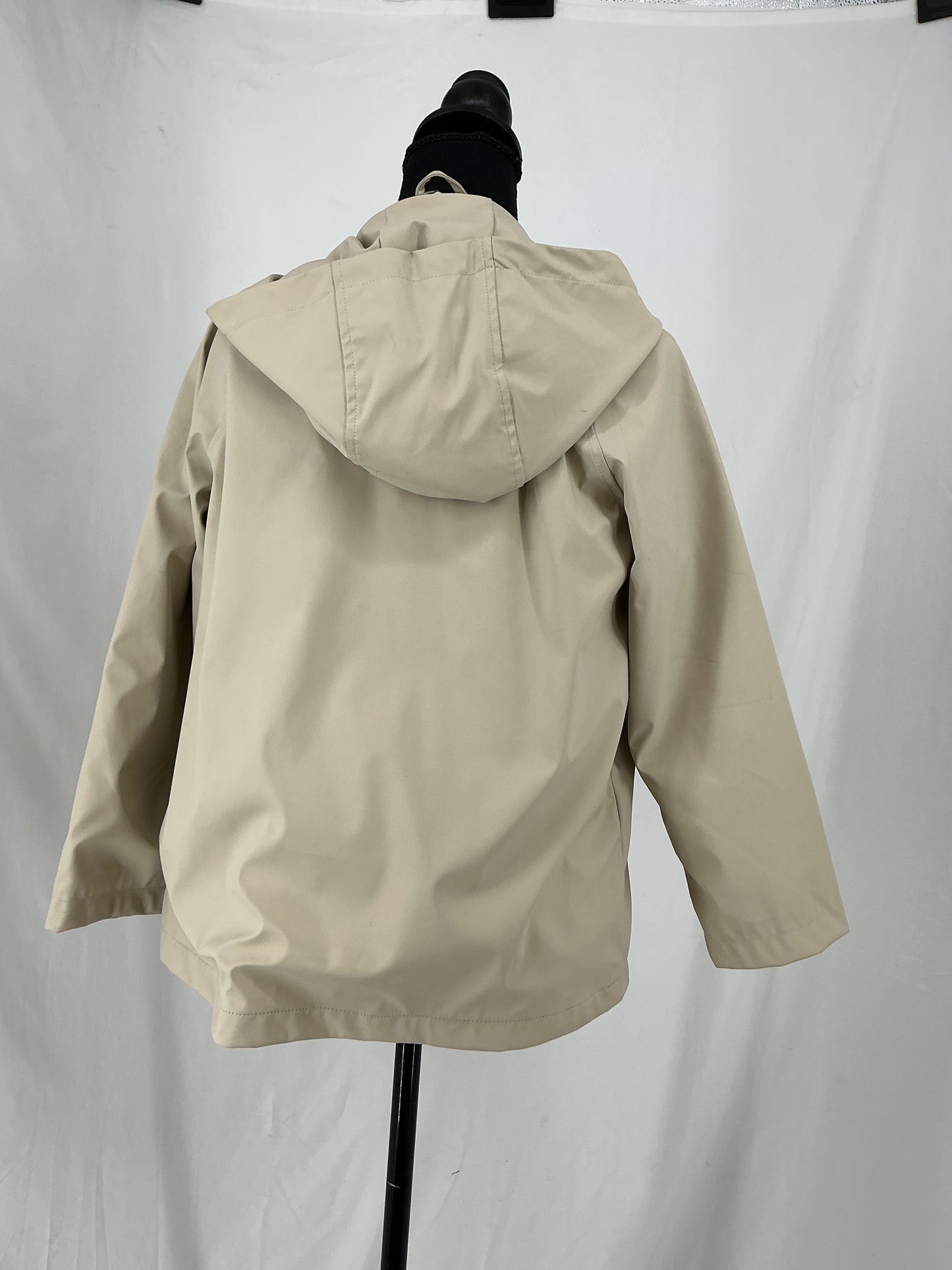 ZARA Kids Khaki Short Hooded Zip-Up Jacket with Striped Lining Size 148cm