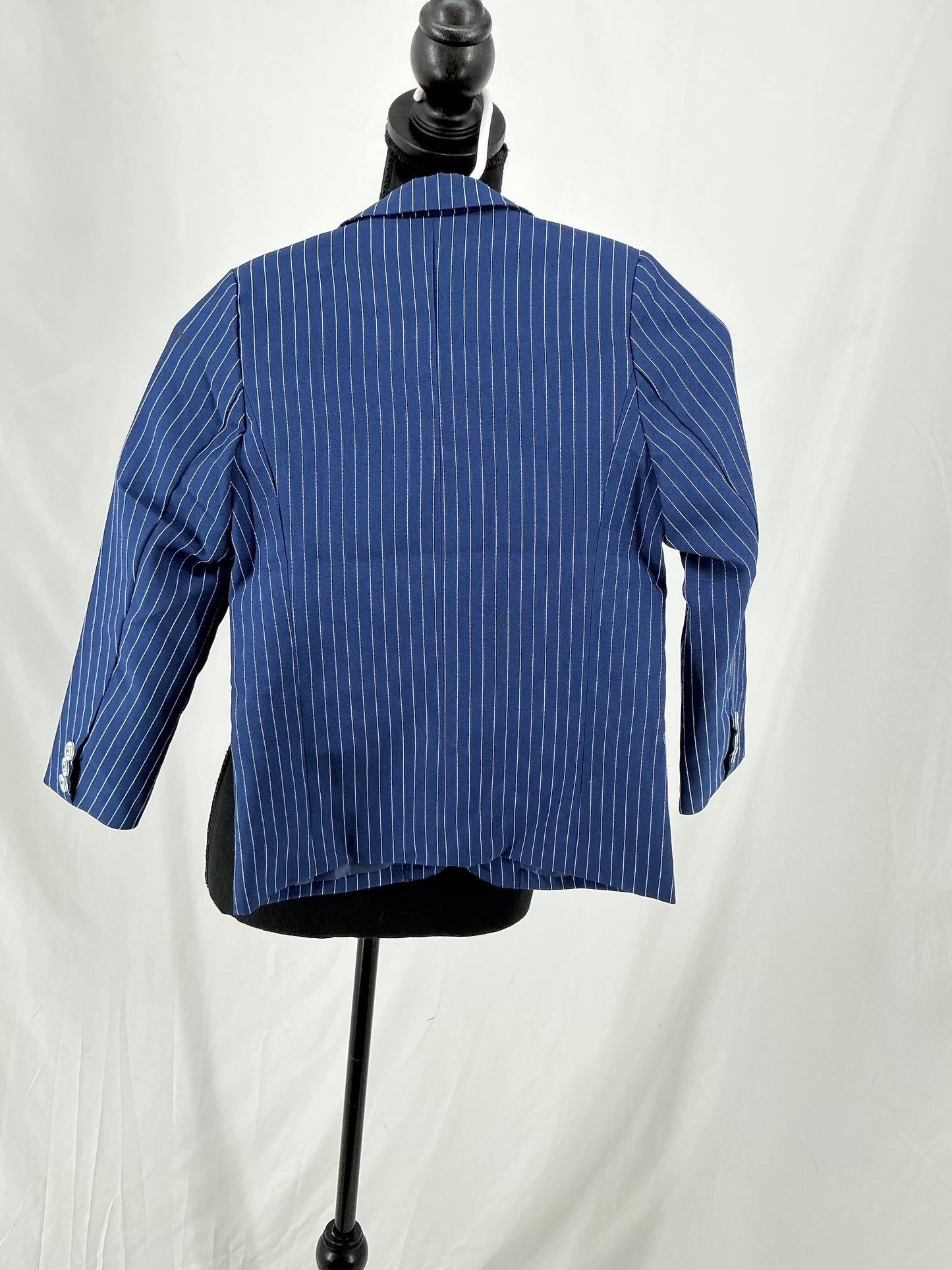 Kids Navy Pinstripe Single Breasted Suit Size 130