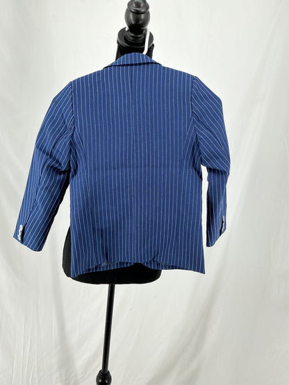 Kids Navy Pinstripe Single Breasted Suit Size 130