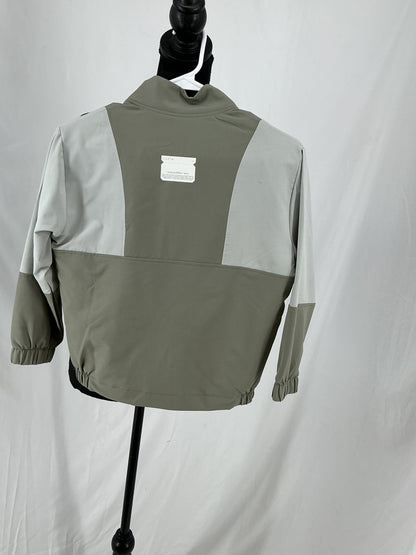 ZARA Kids Grey and Olive Green Color Block Windbreaker Set Size 128cm
