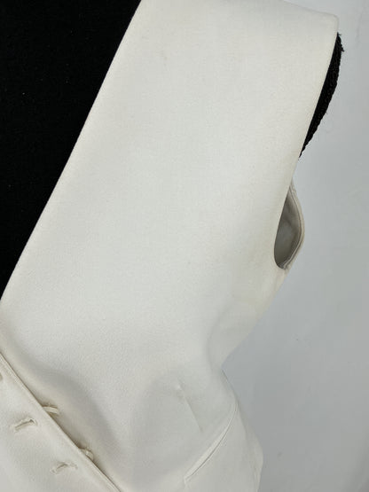 ZARA White Minimalist Asymmetrical Suiting Vest Size S