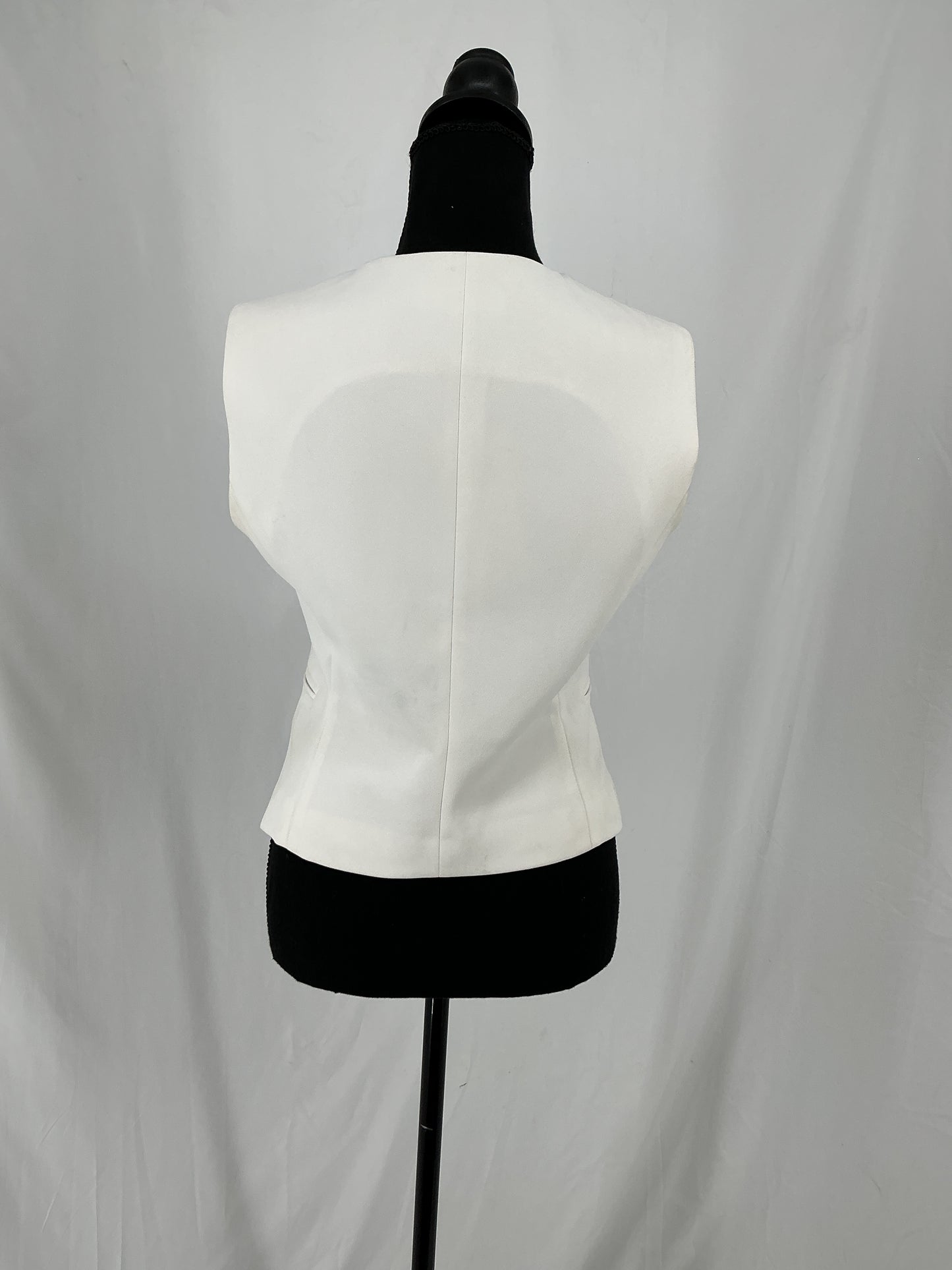 ZARA White Minimalist Asymmetrical Suiting Vest Size S