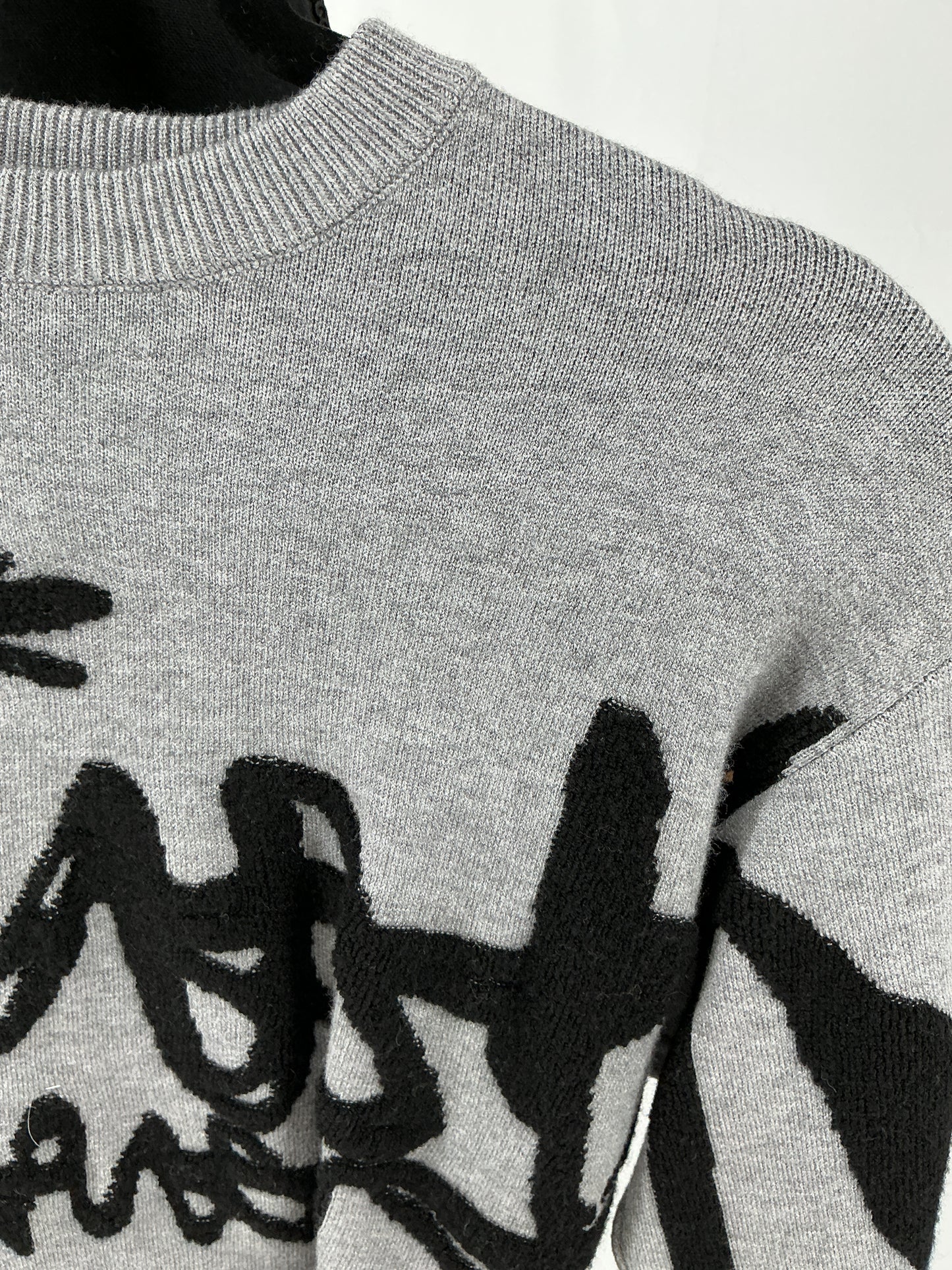 ZARA Kids Black Graphic Knit Statement Sweater Size 122cm