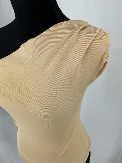 ZARA Beige One Shoulder Vest Top Size S